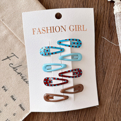 MyKids-USA® Collection of 10 Cute Printed Hollow-out Hair Clips