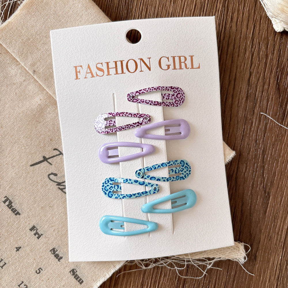 MyKids-USA® Collection of 10 Cute Printed Hollow-out Hair Clips