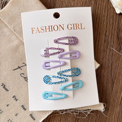 MyKids-USA® Collection of 10 Cute Printed Hollow-out Hair Clips