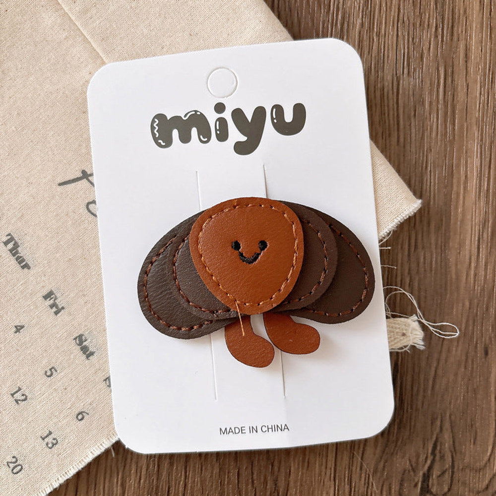 MyKids-USA® Hair Clip – Adorable Leather Cartoon Accessories