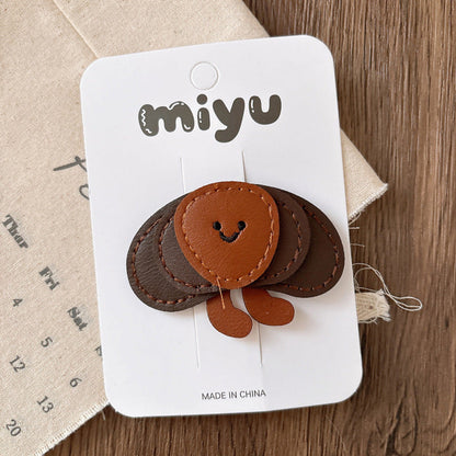 MyKids-USA® Hair Clip – Adorable Leather Cartoon Accessories