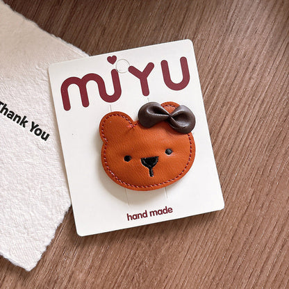 MyKids-USA® Hair Clip – Adorable Leather Cartoon Accessories