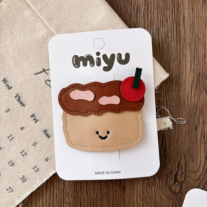 MyKids-USA® Hair Clip – Adorable Leather Cartoon Accessories