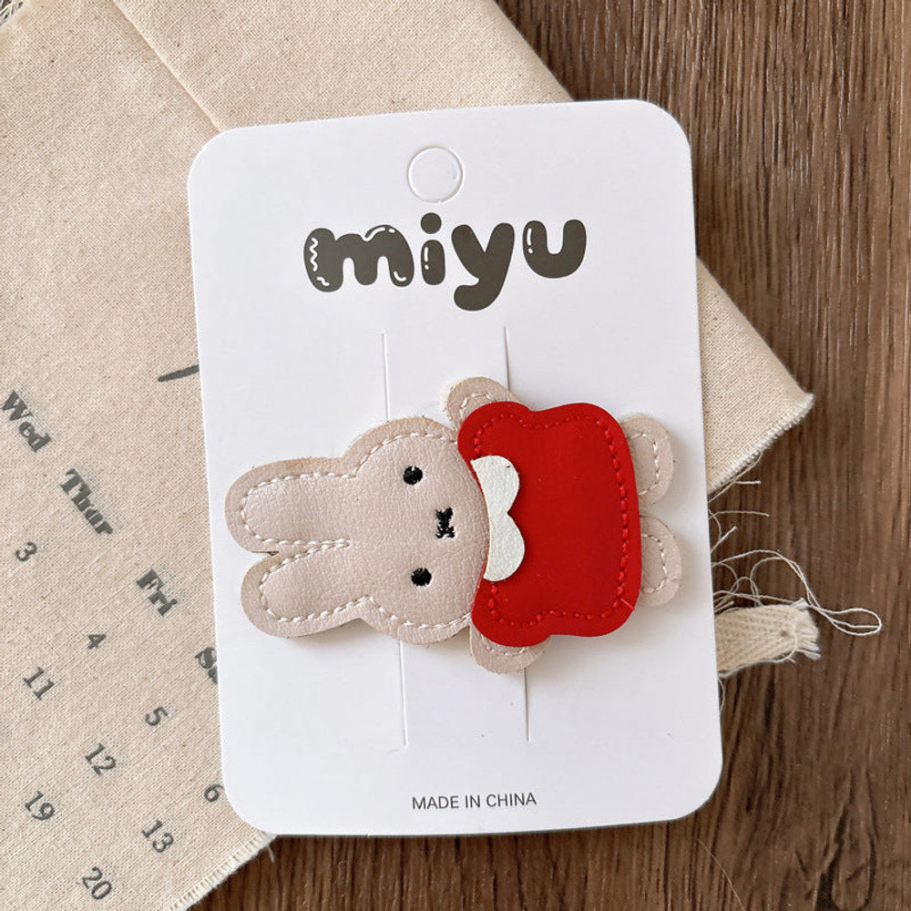 MyKids-USA® Hair Clip – Adorable Leather Cartoon Accessories