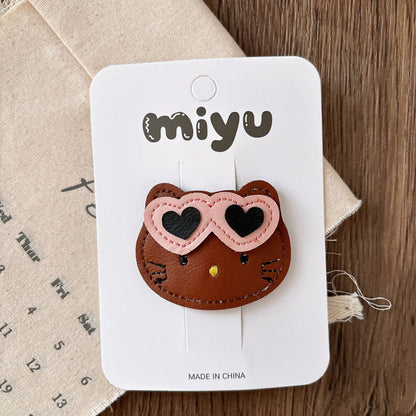 MyKids-USA® Hair Clip – Adorable Leather Cartoon Accessories