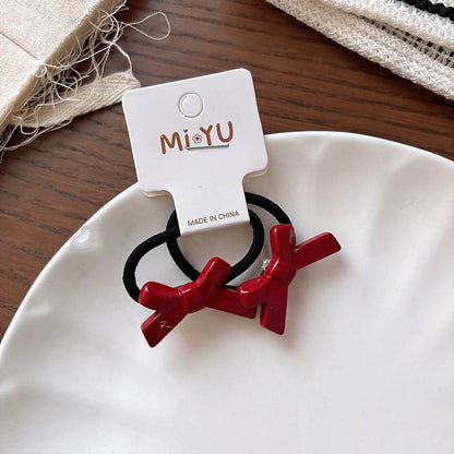 MyKids-USA® Collection of 2 Versatile Cute Geometric Resin Decorated Hair Clips or Hair Ties