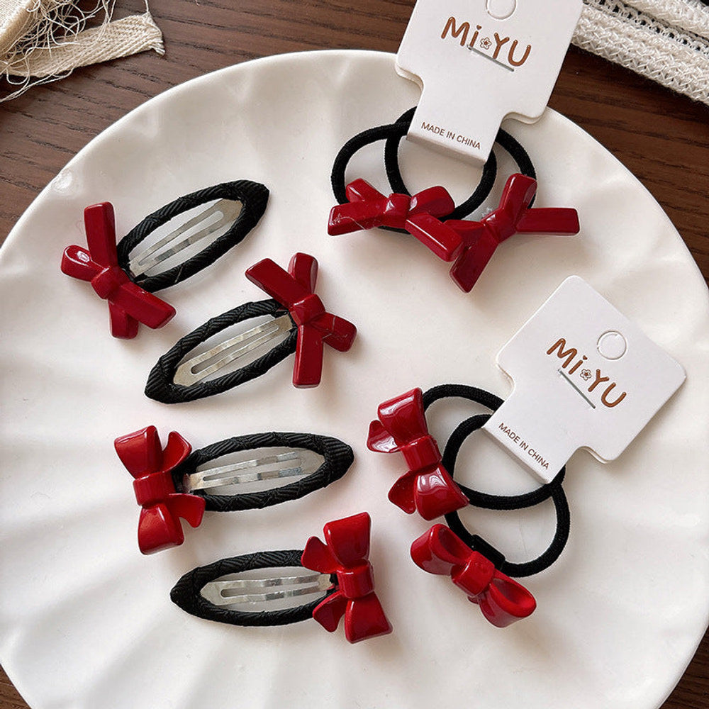MyKids-USA® Collection of 2 Versatile Cute Geometric Resin Decorated Hair Clips or Hair Ties