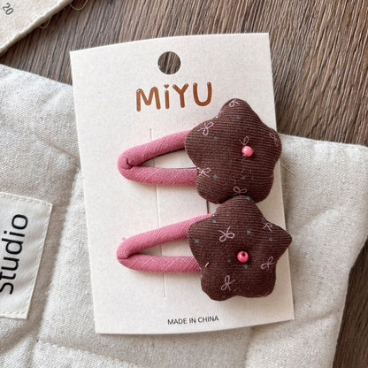 MyKids-USA® Collection of 2 Versatile Cute Shape Decorated Hair Clips