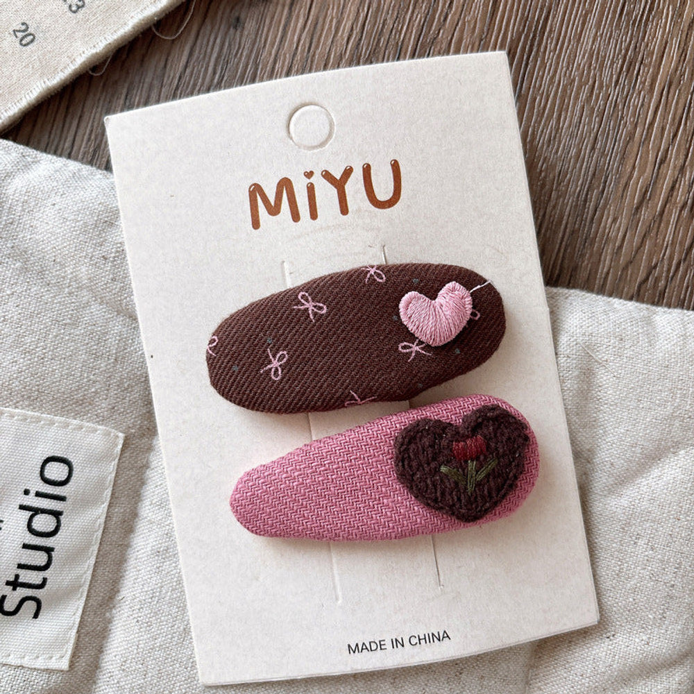 MyKids-USA® Collection of 2 Versatile Cute Shape Decorated Hair Clips