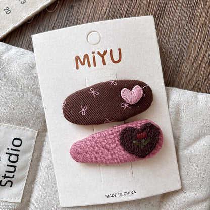 MyKids-USA® Collection of 2 Versatile Cute Shape Decorated Hair Clips