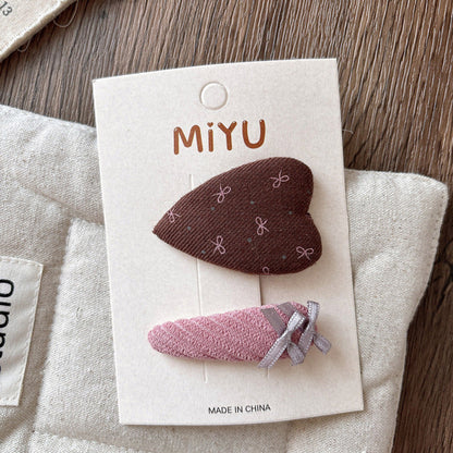 MyKids-USA® Collection of 2 Versatile Cute Shape Decorated Hair Clips