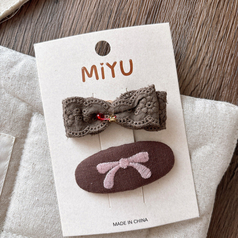 MyKids-USA® Collection of 2 Versatile Cute Shape Decorated Hair Clips