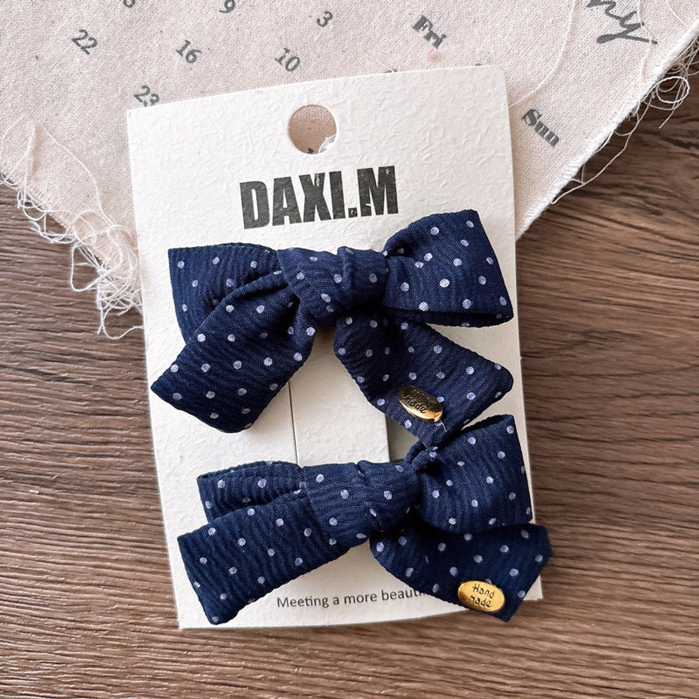 MyKids-USA® Collection of 2 Versatile Cute Plaid Pattern Shape Decorated Hair Clips