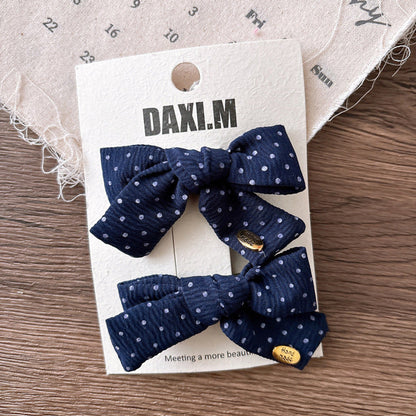 MyKids-USA® Collection of 2 Versatile Cute Plaid Pattern Shape Decorated Hair Clips