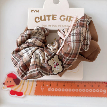 MyKids-USA® Collection of 2 Versatile Casual Plaid Pattern Hair Ties