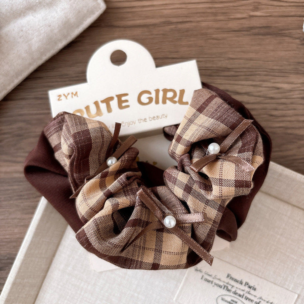 MyKids-USA® Collection of 2 Versatile Casual Plaid Pattern Hair Ties