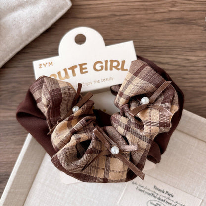 MyKids-USA® Collection of 2 Versatile Casual Plaid Pattern Hair Ties