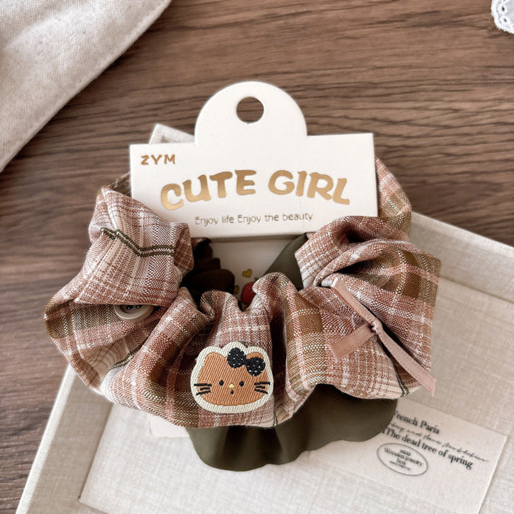MyKids-USA® Collection of 2 Versatile Casual Plaid Pattern Hair Ties