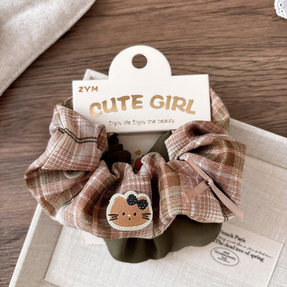 MyKids-USA® Collection of 2 Versatile Casual Plaid Pattern Hair Ties