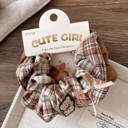 MyKids-USA® Collection of 2 Versatile Casual Plaid Pattern Hair Ties