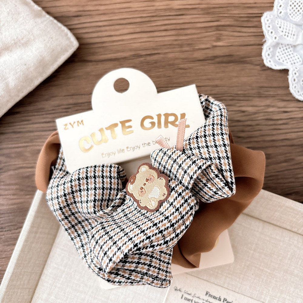 MyKids-USA® Collection of 2 Versatile Casual Plaid Pattern Hair Ties