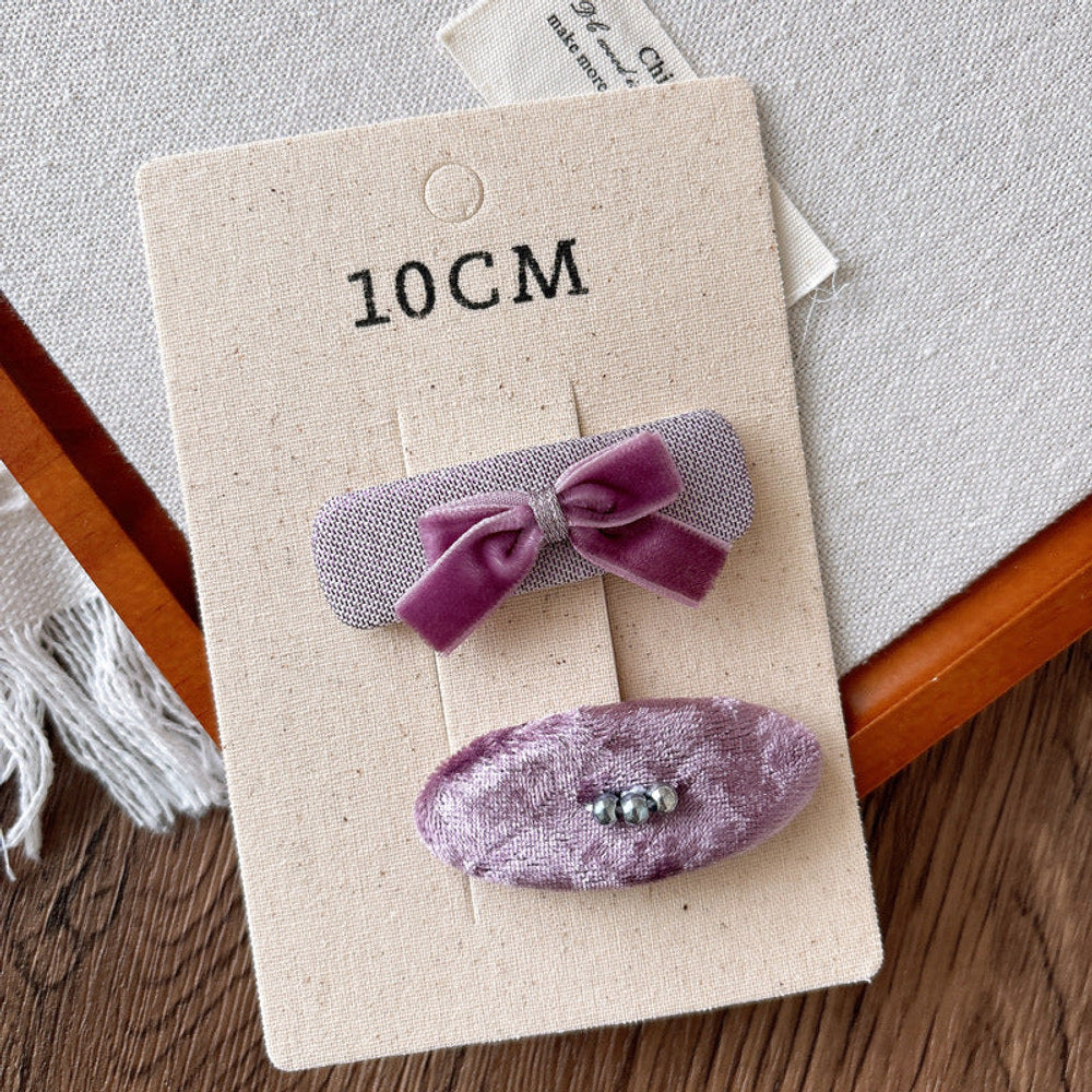 MyKids-USA® Collection of 2 Versatile Cute Purple Hair Clips