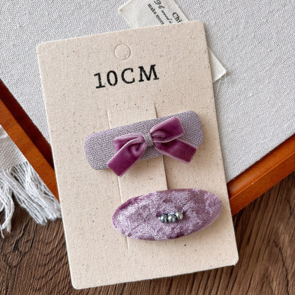 MyKids-USA® Collection of 2 Versatile Cute Purple Hair Clips
