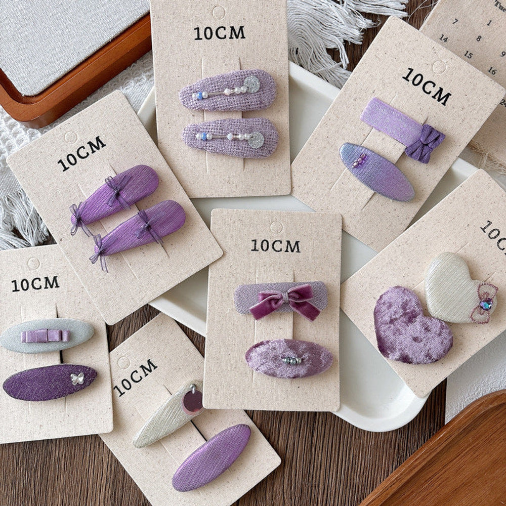 MyKids-USA® Collection of 2 Versatile Cute Purple Hair Clips