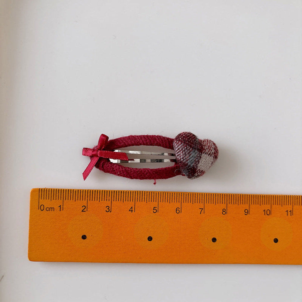 MyKids-USA® Collection of 2 Versatile Red Plaid Hair Clips or Hair Ties