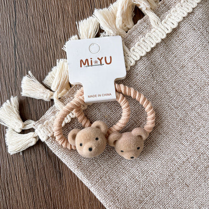 MyKids-USA® Collection of 2 Versatile Plaid Hair Clips or Teddy Bear Hair Ties