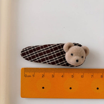 MyKids-USA® Collection of 2 Versatile Plaid Hair Clips or Teddy Bear Hair Ties