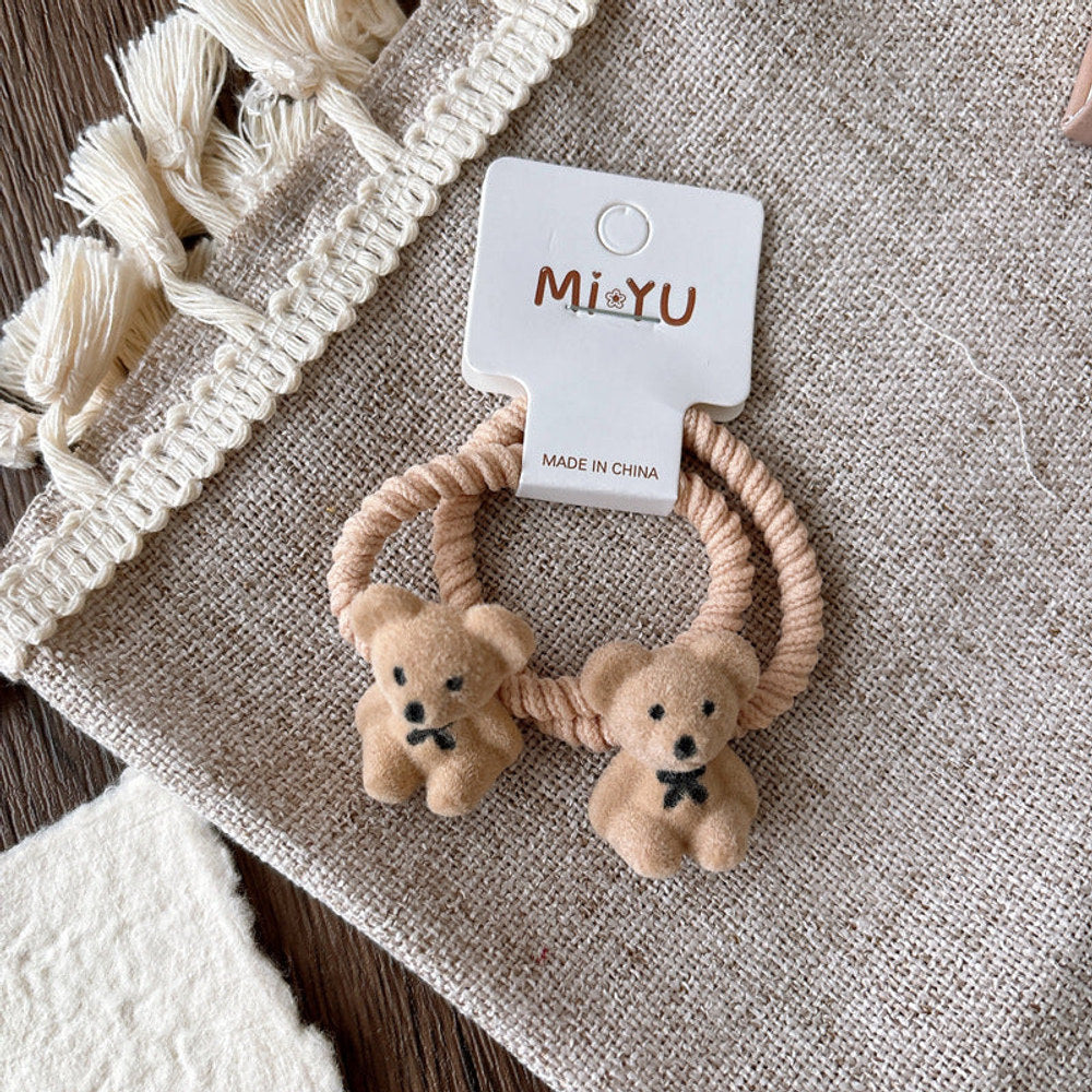 MyKids-USA® Collection of 2 Versatile Plaid Hair Clips or Teddy Bear Hair Ties