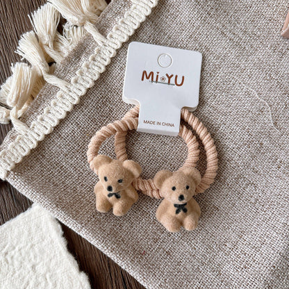 MyKids-USA® Collection of 2 Versatile Plaid Hair Clips or Teddy Bear Hair Ties