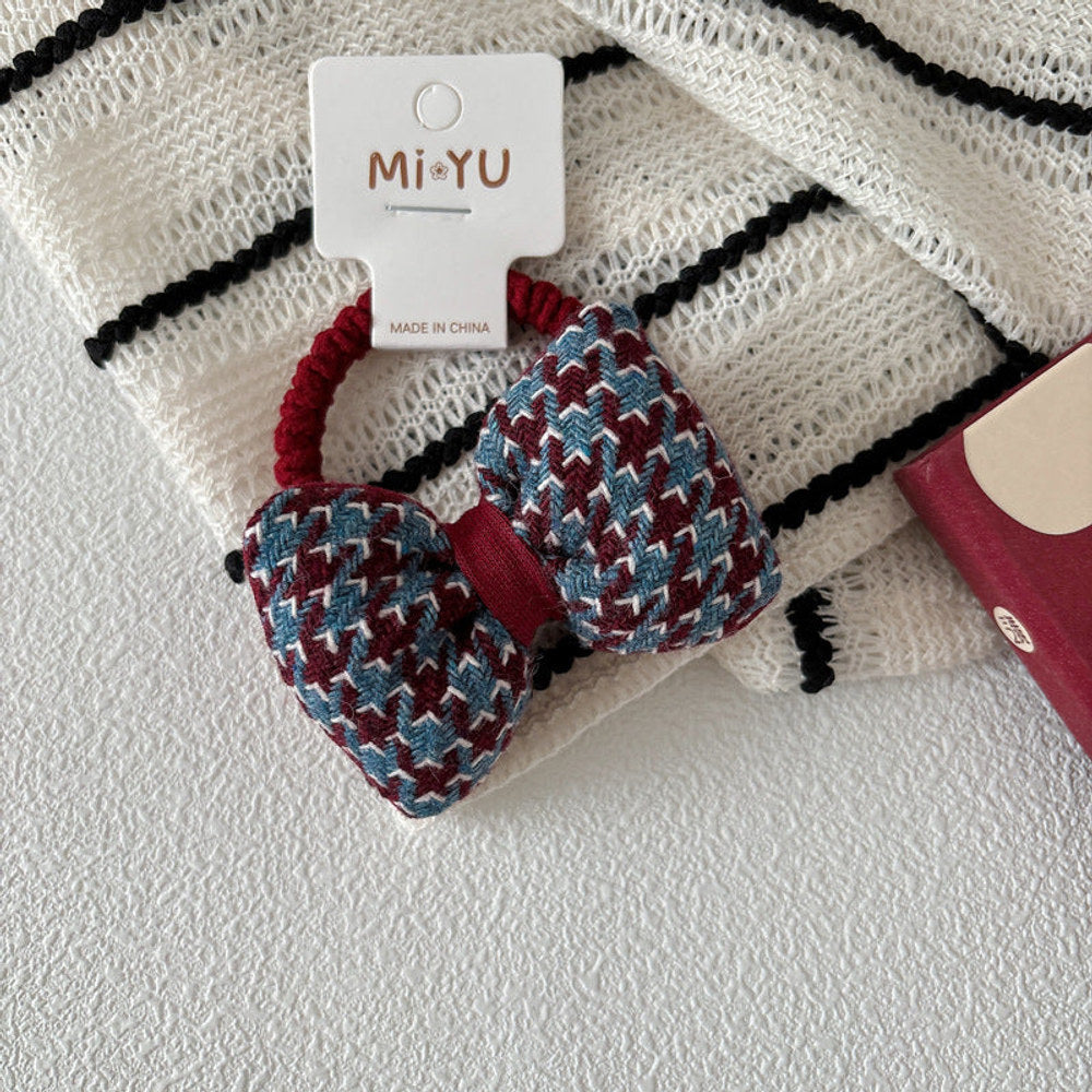 MyKids-USA® Collection of Versatile Houndstooth Pattern Hair Ties