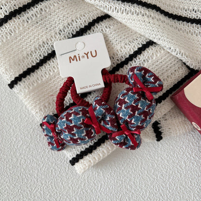 MyKids-USA® Collection of Versatile Houndstooth Pattern Hair Ties