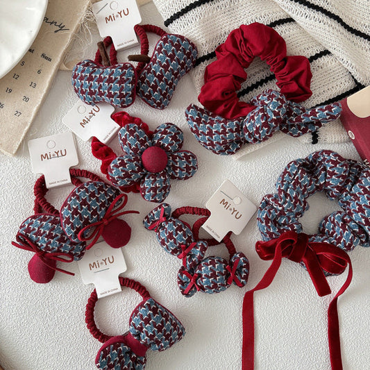 MyKids-USA® Collection of Versatile Houndstooth Pattern Hair Ties