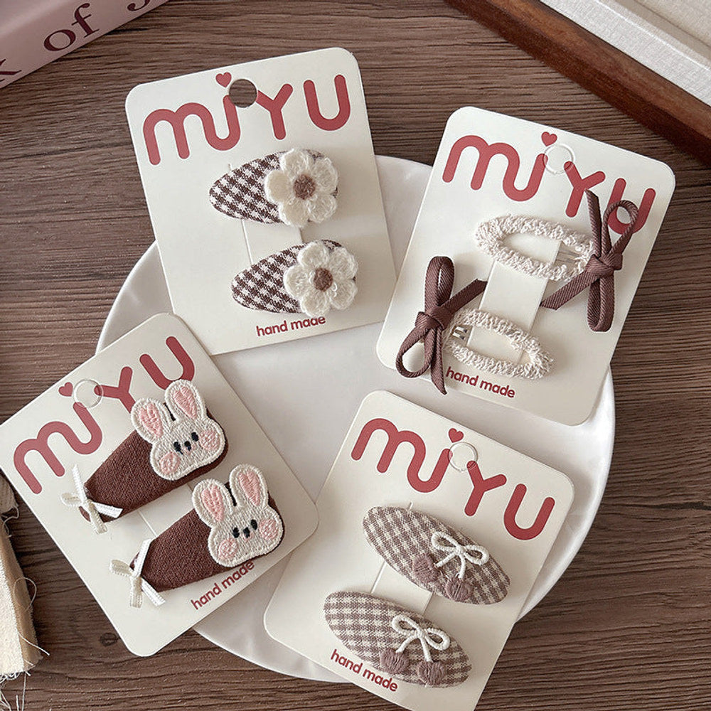 MyKids-USA® Collection of 2 Versatile Brown Color Hair Clips