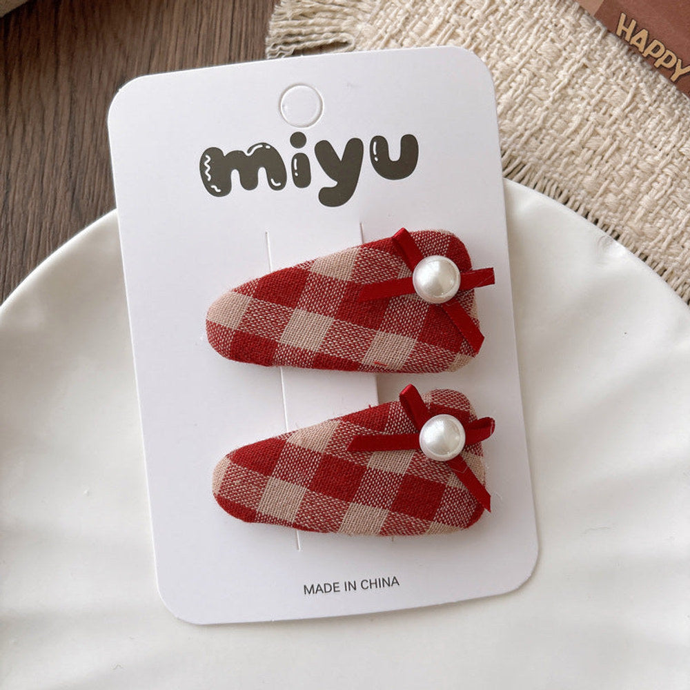 MyKids-USA® Collection of 2 Versatile Red Color Cute Hair Clips