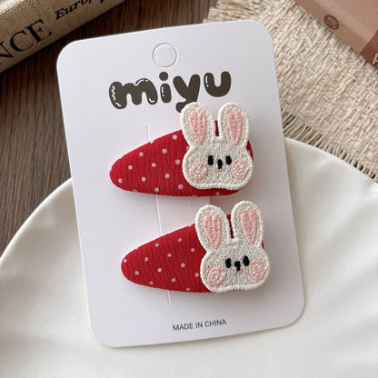 MyKids-USA® Collection of 2 Versatile Red Color Cute Hair Clips
