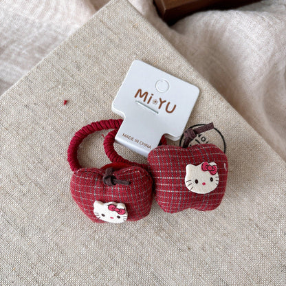 MyKids-USA® Collection of 2 Cute Red Color Hair Ties