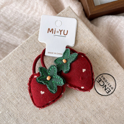 MyKids-USA® Collection of 2 Cute Red Color Hair Ties