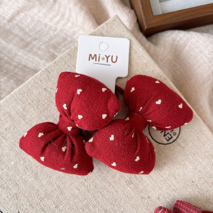 MyKids-USA® Collection of 2 Cute Red Color Hair Ties