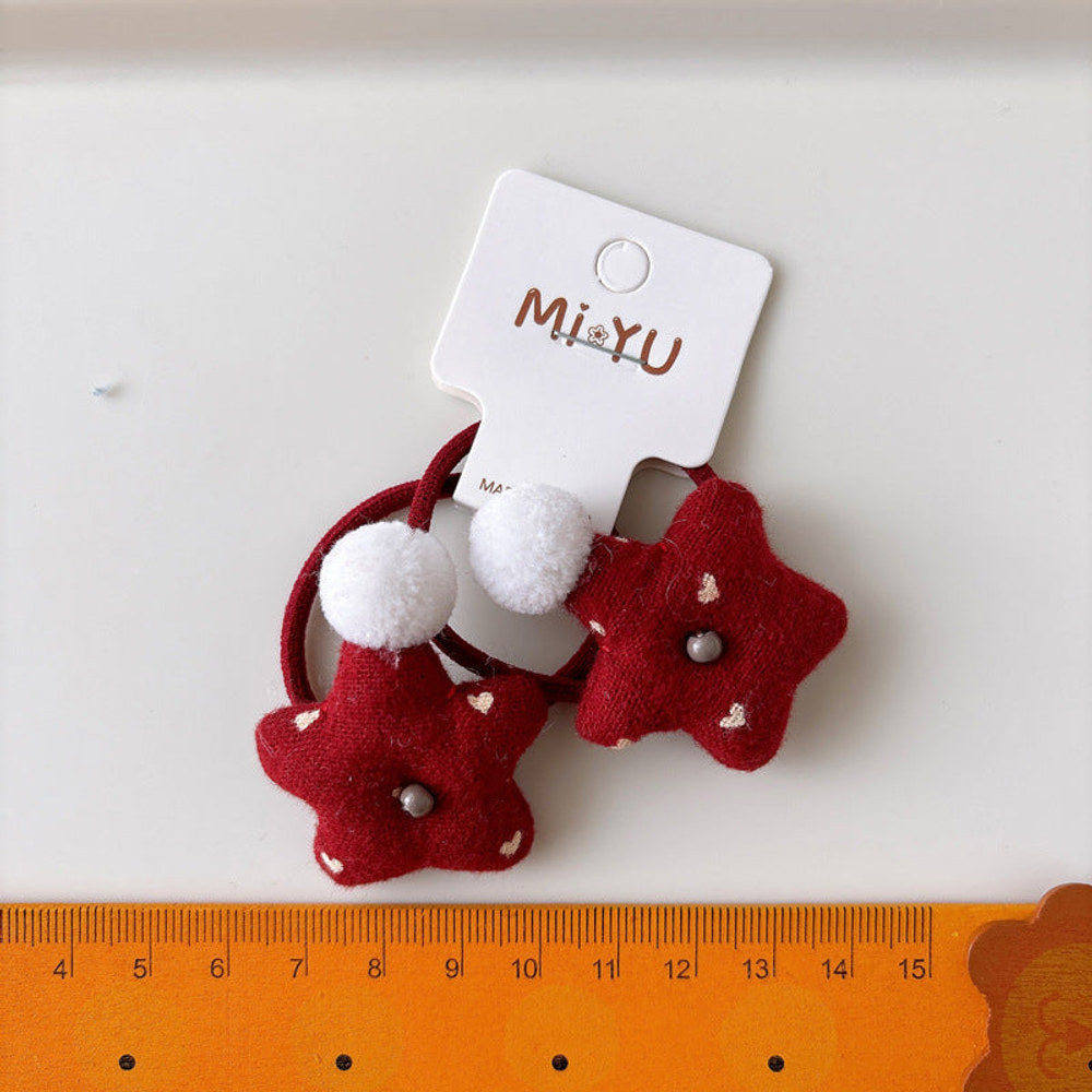 MyKids-USA® Collection of 2 Cute Red Color Hair Ties