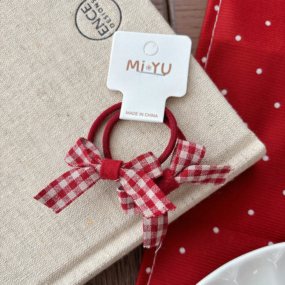 MyKids-USA® Collection of 2 Cute Red Color Hair Ties