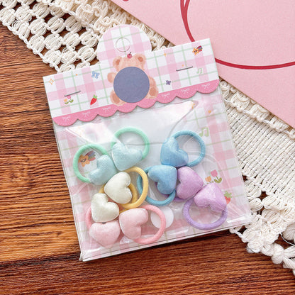 MyKids-USA® Collection of 5-10 Pieces Cute Heart Shaped Hair Ties
