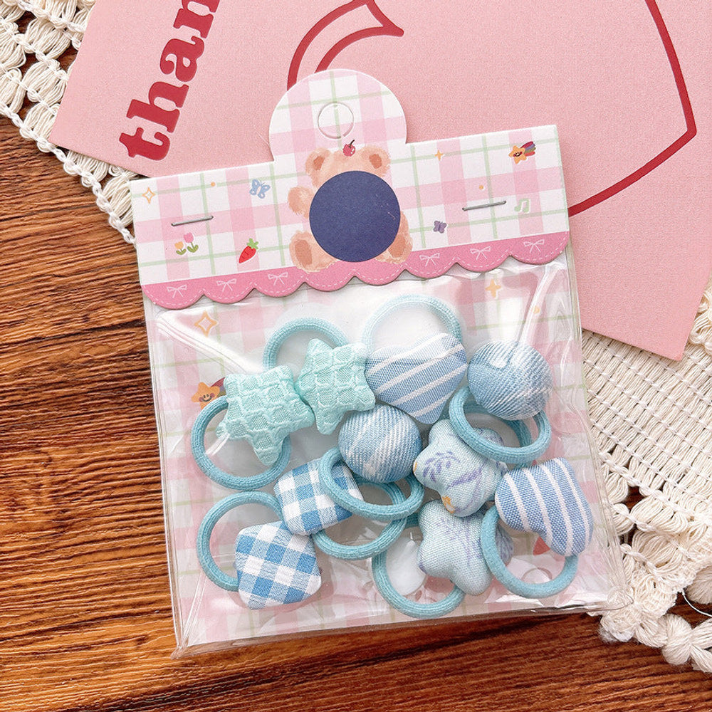 MyKids-USA® Collection of 5-10 Pieces Cute Heart Shaped Hair Ties