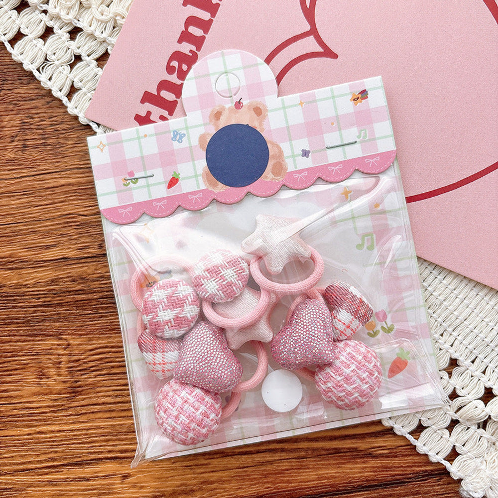 MyKids-USA® Collection of 5-10 Pieces Cute Heart Shaped Hair Ties