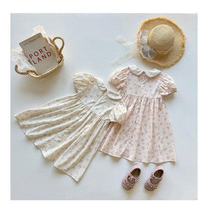 MyKids-USA® Baby Girls Short Sleeves Floral Pattern Dress