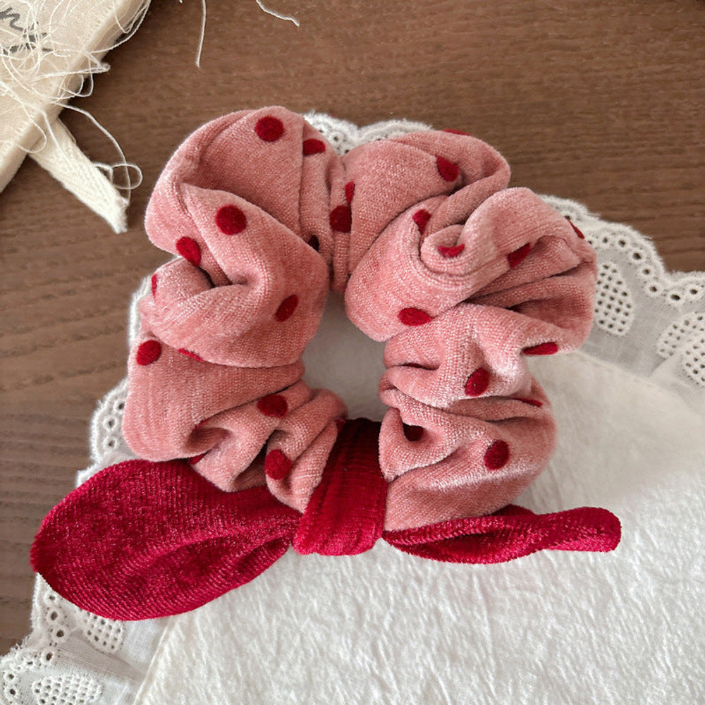 MyKids-USA® Collection of Cute Pink Dots Pattern Hair Clips or Hair Ties