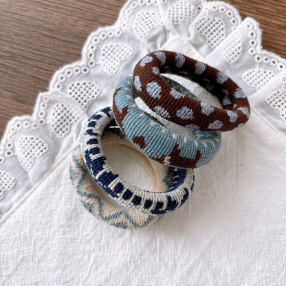 MyKids-USA® Collection of 4 Elastic Knitted Hair Ties